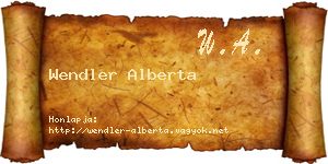 Wendler Alberta névjegykártya